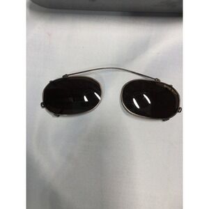 Vintage Bugle Boy Antique Metal Oval Clip-On Sunglasses Frames -Preowned